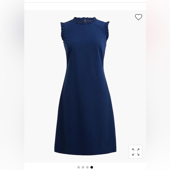 J. Crew Factory Petite Ruffleneck suit dress BO460 Navy 2P 2 - Picture 4 of 6